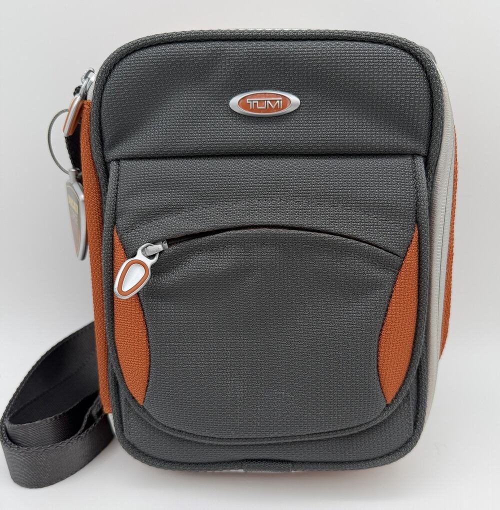 Tumi T3 Ducati Collab Axis Bag Nylon Shoulder Crossbody Bag Gray Orange